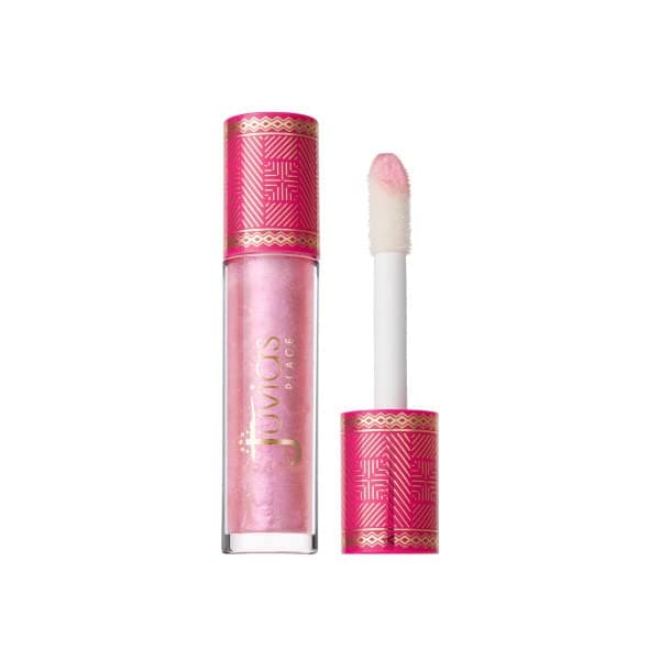 Juvia's Place High Shine Creamy Smooth Lip Gloss 16 oz, Flower Girl Non-Sticky Long Lasting Iridescent Clear Glow — Clear, Pink Shimmer