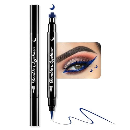 BINGBRUSH Double-head Liquid Stamp Eyeliner Pencil (03#Flower&Black) — 06#Moon&Blue