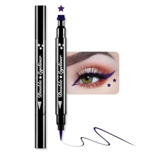 BINGBRUSH Double-head Liquid Stamp Eyeliner Pencil (03#Flower&Black) — 05#Star&Purple