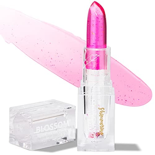 Blossom Custom Color Changing Lip Balm, Mini Coconut Lip Gloss, Infused with Flowers, 2 pk — Electric Pink