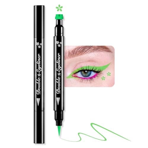 BINGBRUSH Double-head Liquid Stamp Eyeliner Pencil (03#Flower&Black) — 09#Flower & Green