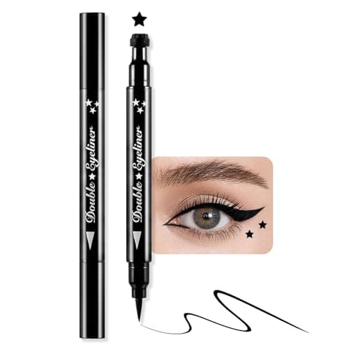 BINGBRUSH Double-head Liquid Stamp Eyeliner Pencil (03#Flower&Black) — 01#Star&Black