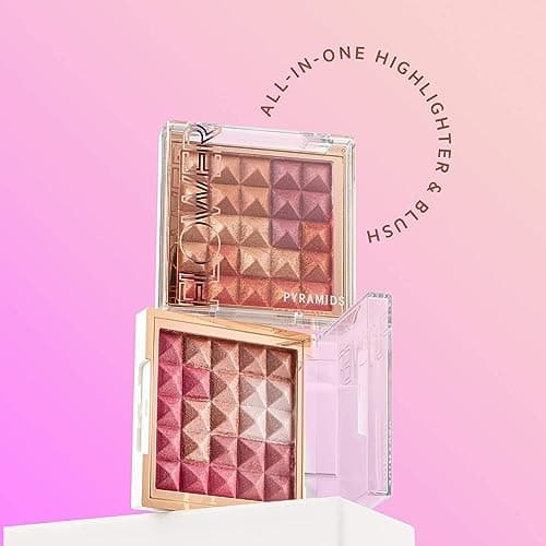 FLOWER BEAUTY Highlighter and Blush Makeup Powder (Rose Glow), Pack of 2