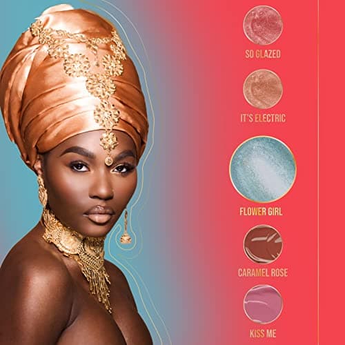 Juvia's Place High Shine Creamy Smooth Lip Gloss 16 oz, Flower Girl Non-Sticky Long Lasting Iridescent Clear Glow