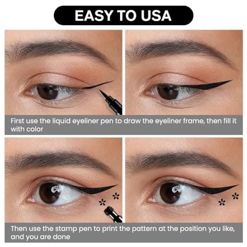 BINGBRUSH Double-head Liquid Stamp Eyeliner Pencil (03#Flower&Black)