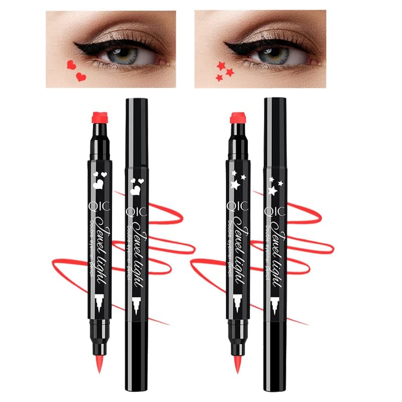 LAMUSELAND Eyeliner Stamp Wingliner for Women — Red Star + Red Heart