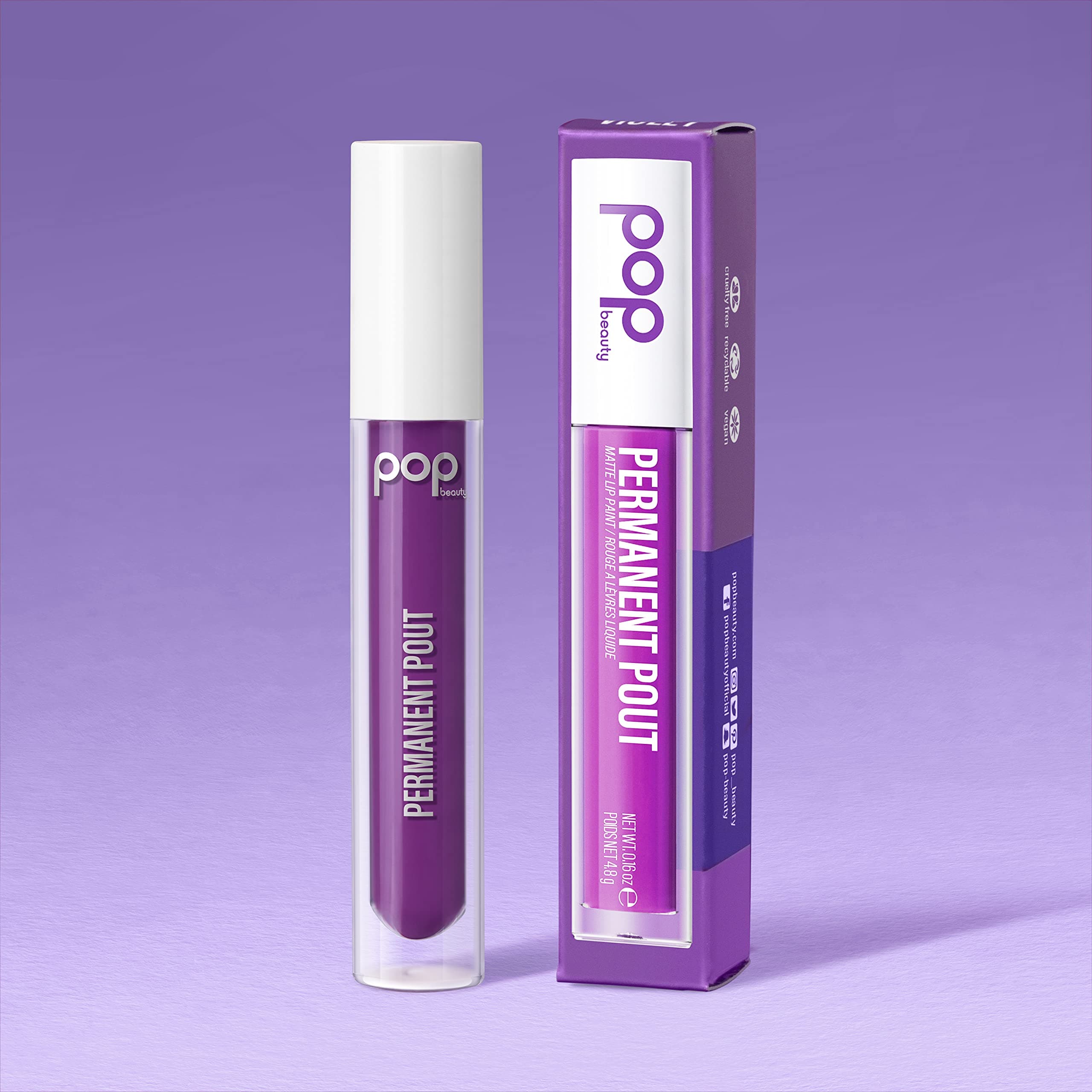 POP Beauty PERMANENT POUT | OMG VIOLET - Long Lasting Liquid Lipstick